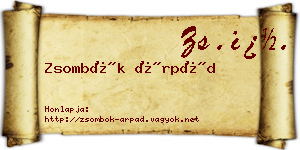 Zsombók Árpád névjegykártya