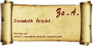 Zsombók Árpád névjegykártya